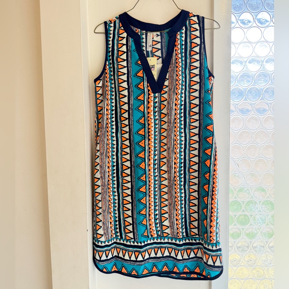 NWT!! Pink Owl Vibrant Patterned Dress Small
